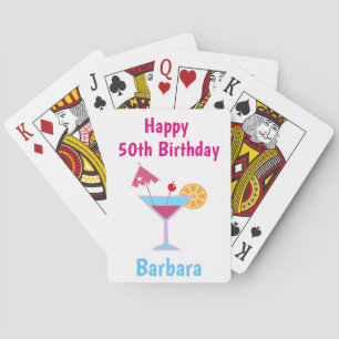 Baralho Coquetel de Martini, rosa, branco, 50º aniversár