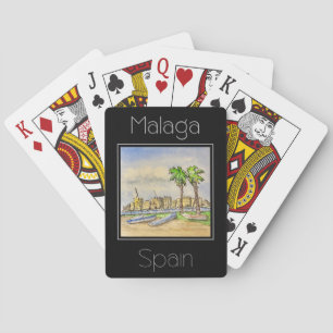 Baralho Cor da água poster de viagens da Espanha de Málaga