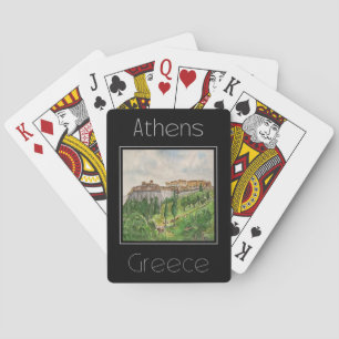 Baralho Cor da água poster de viagens da Grécia de Atenas