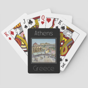 Baralho Cor da água poster de viagens da Grécia de Atenas