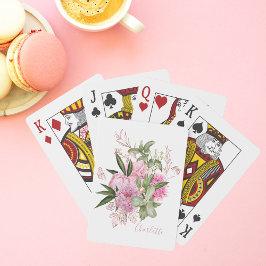 Baralho Cor d'água rosa Peonias Rosa Dourado Nome da Borbo
