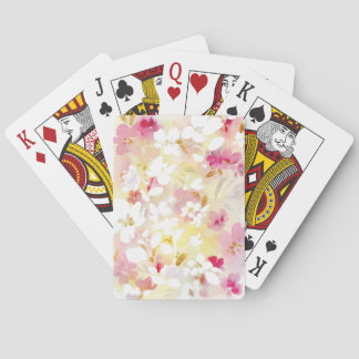Baralho Cor de água rosa floral com flor macia
