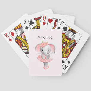 Baralho Cor-de-rosa e elefante-Cinza Ballerina