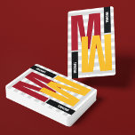 Baralho Cor Personalizada do Monograma Grande Moderno Inic<br><div class="desc">Um design simples e moderno monograma (nome e inicial) com letras grandes e negrito</div>