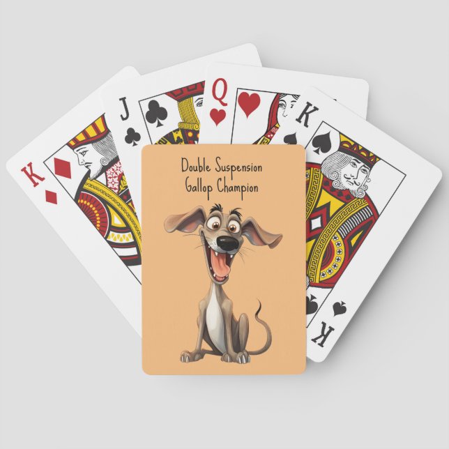 Baralho Cor personalizada & texto, 🐶whippet louco 🤪 (Verso)
