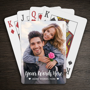 Baralho Coração de Amor com Foto e Texto Personalizado