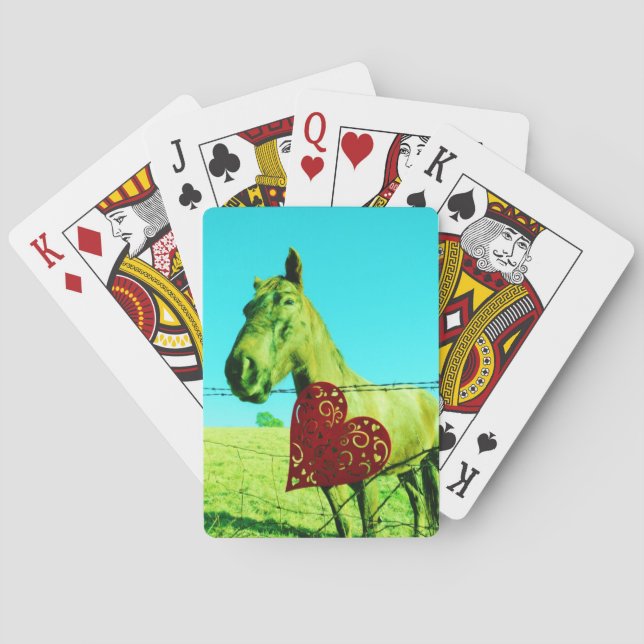 Baralho Coração Vermelho e Cavalo (Verso)
