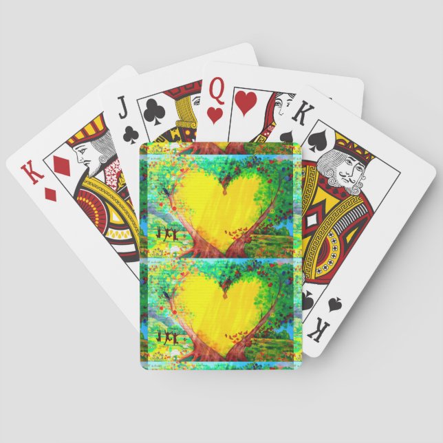 Baralho corações de ouro jogando cartas (Verso)