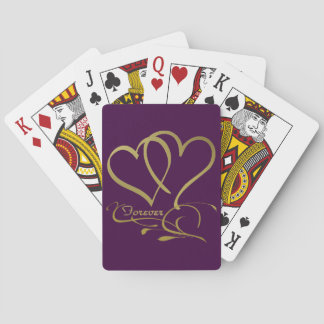 Baralho Cores de fundo editáveis Forever Hearts Gold