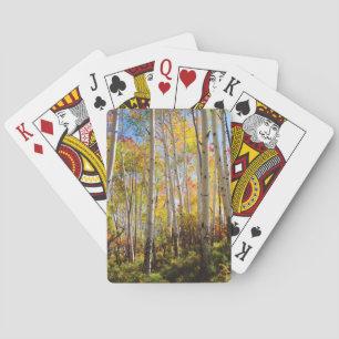 Baralho Cores de outono das árvores Aspen 5
