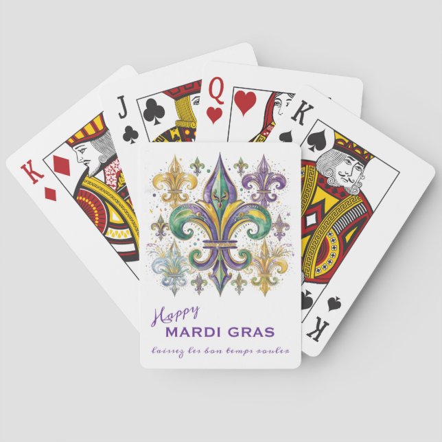 Baralho Cores personalizadas do Mardi Gras (Verso)