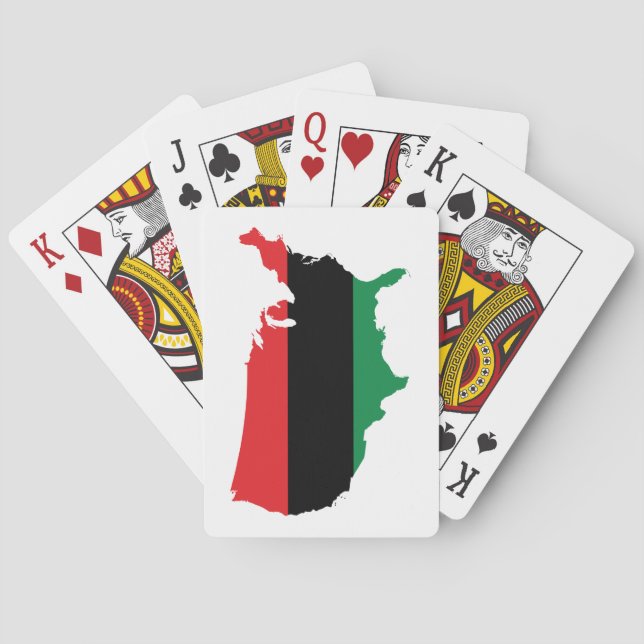 Baralho Cores Vermelhas, Pretas e Verde - Afro-Americano (Verso)