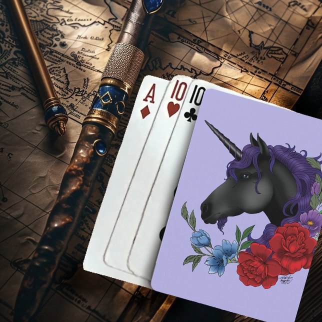 Baralho Coringa Preto Flores do Jardim de Meia-Noite Roxa (Criador carregado)
