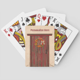 Baralho Coroa do sudoeste do Chile em porta de madeira ver