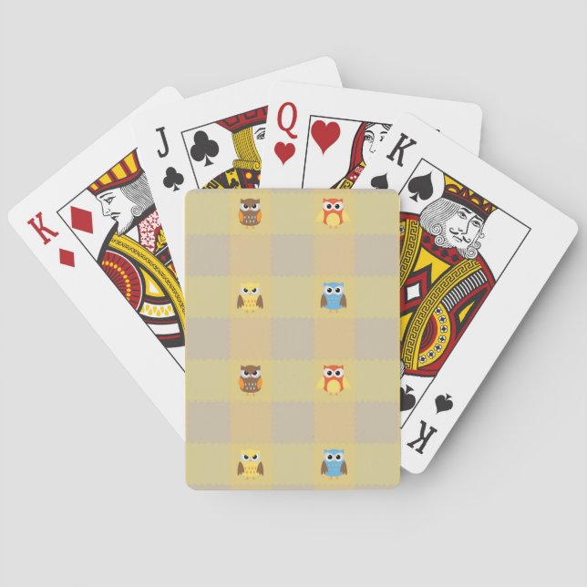 Baralho Corujas Fofas Jogando Cartas (Verso)