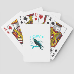 Baralho Corvo F-Caw-F Pássaro Engraçado Retro