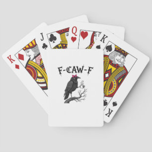 Baralho Corvo Gótico F-Caw-F Pássaro Engraçado Dia das Bru