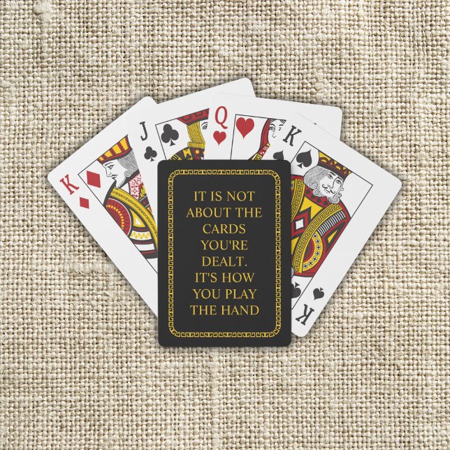 Baralho Cotação Inspirativa Personalizada (Custom Inspirational Quote Black Poker Cards)