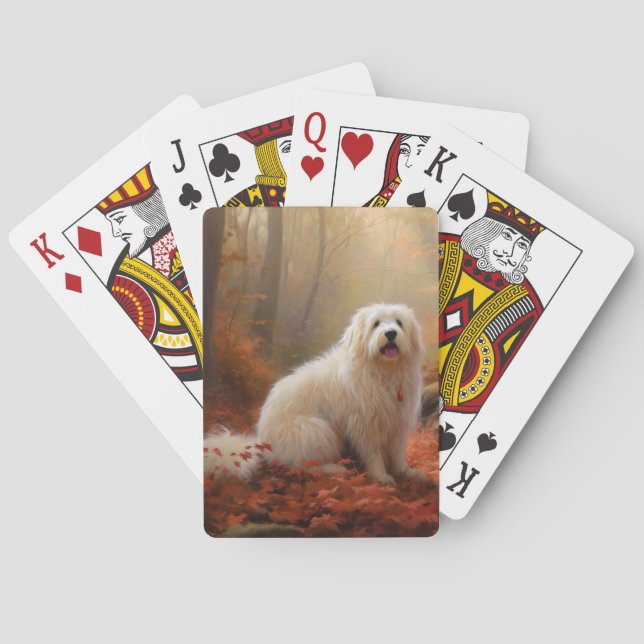 Baralho Coton De Tulear em Folhas de Outono Caem Inspiram (Verso)