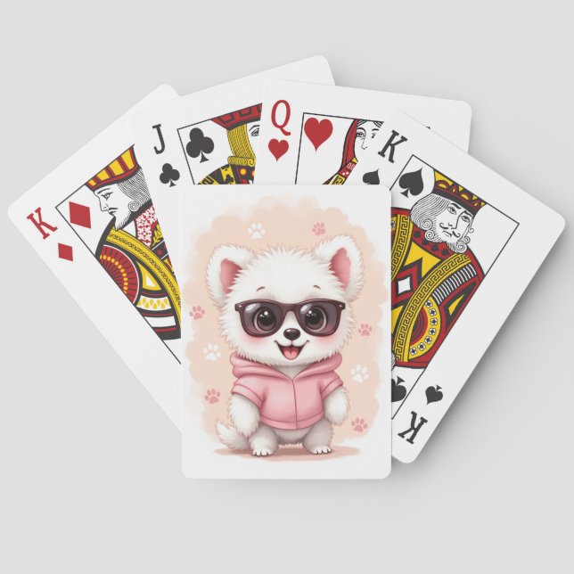 Baralho Coton de Tulear Kawaii Engraçado (Verso)