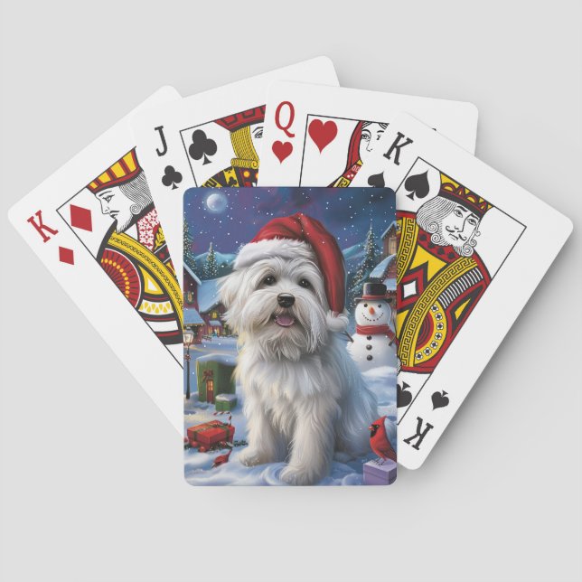 Baralho Coton De Tulear Terra de Maravilhas de Natal Alegr (Verso)