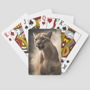 Baralho Cougar Wild Animal Elegante Dramático Retrato de N