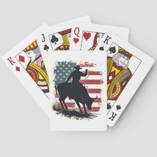 Baralho Cowboy Bull Rider Patriota Americana Bandeira Cowb