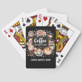 Baralho ☕Cozinha Personalizada Café Cafecore Local Feliz