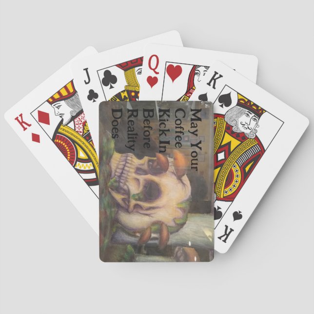 Baralho Crânio de Cartões Café Chuta Antes da Realidade (Verso)