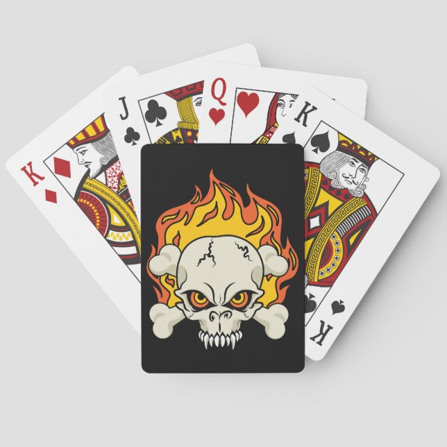 Baralho Crânio flamejante e Crossbones (Verso)