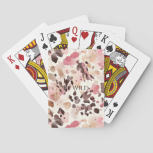Baralho Creme cor-de-rosa Leopardo castanho