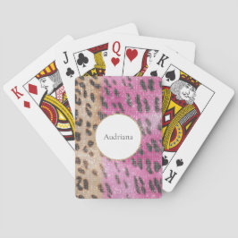 Baralho Creme Rosa Leopard Animal Sparkle