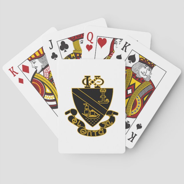 Baralho Crest da Phi Chi Theta | Dourado e Preto (Verso)