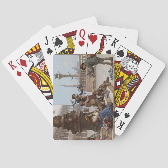 Baralho Crianças alimentando pombos em Veneza (por Paolett (Verso)