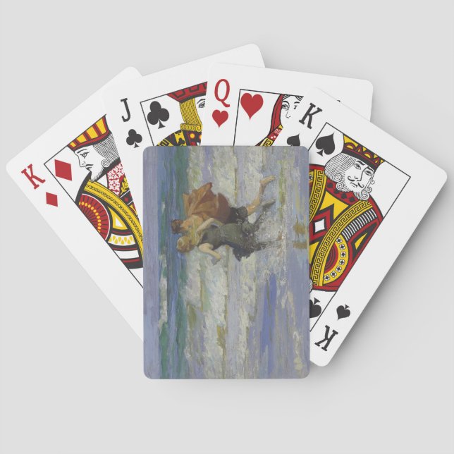 Baralho Crianças na praia (por Edward Henry Potthast) (Verso)