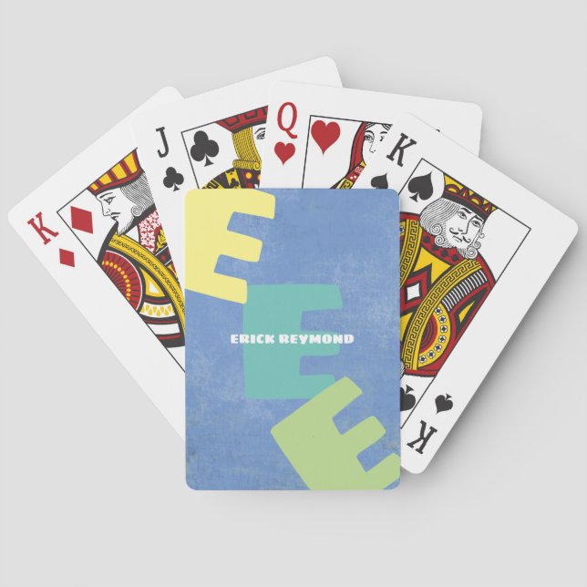 Baralho Criar placas na moda com periwinkle de nome (Verso)