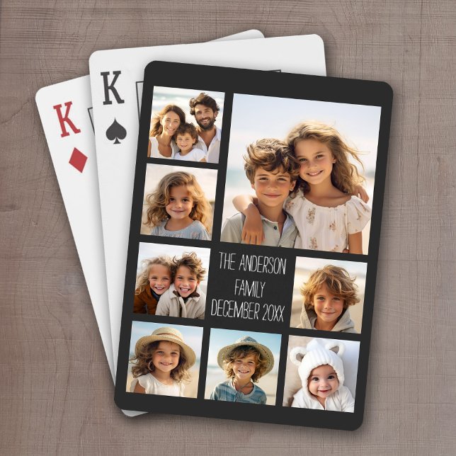 Baralho Criar uma Colagem de Fotos Personalizada com 8 Fot (Add 8 photos to personalize a set of playing cards. Make a great gift for friends and family.)