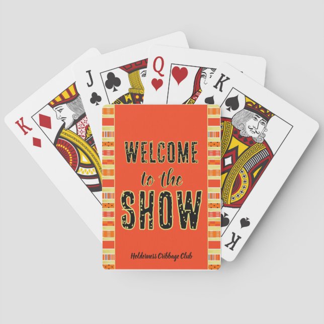 Baralho Cribbage Bem-vindo ao Show Personalizado Laranja (Verso)