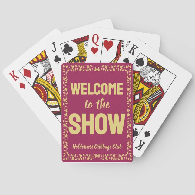 Baralho Cribbage Bem-vindo ao Show Personalizado Rosa (Verso)
