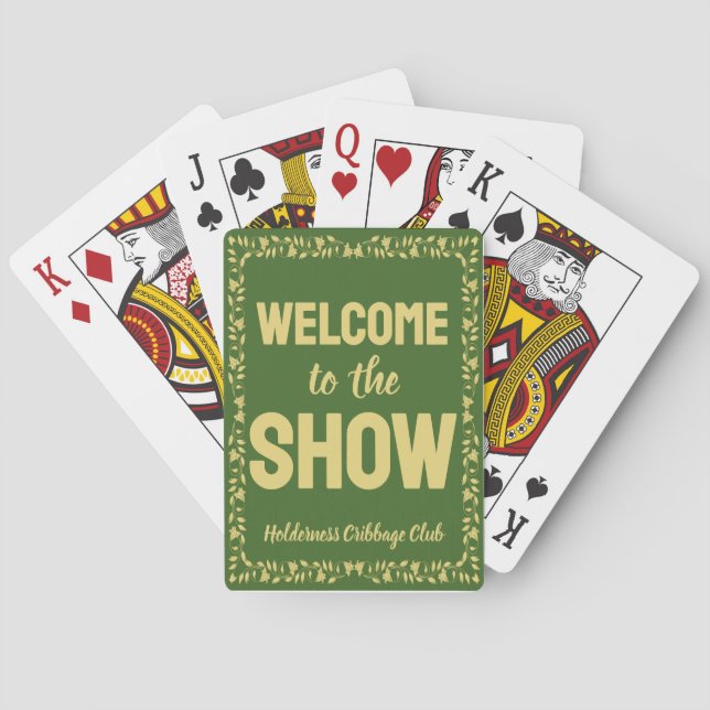 Baralho Cribbage Bem-vindo ao Show Personalizado Verde (Verso)
