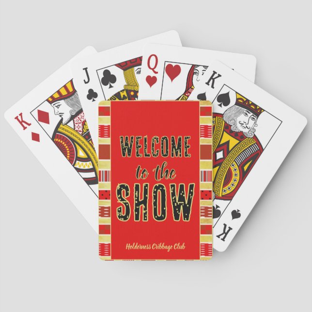 Baralho Cribbage Bem-vindo ao Show Personalizado Vermelho  (Verso)
