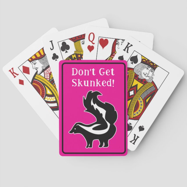 Baralho Cribbage Don't Get Skunked Pink Black and White (Verso)