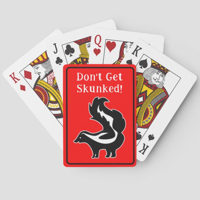 Baralho Cribbage Don't Get Skunked Red Black and White (Verso)