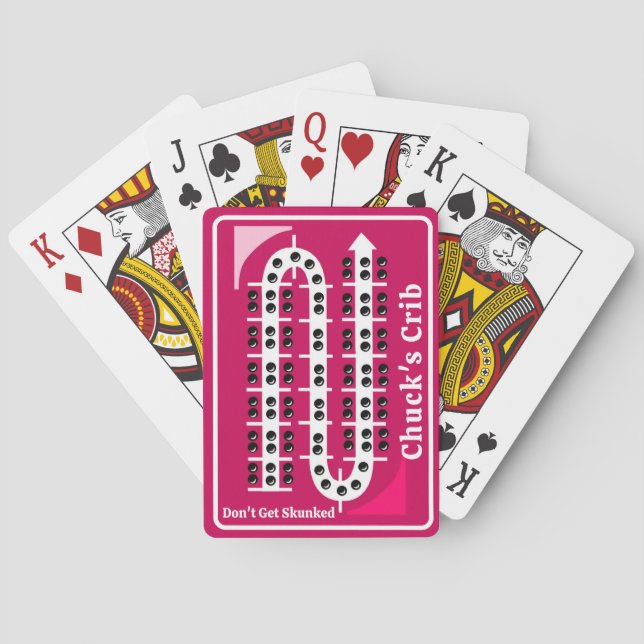 Baralho Cribbage Playing Cards Personalized Pink (Verso)