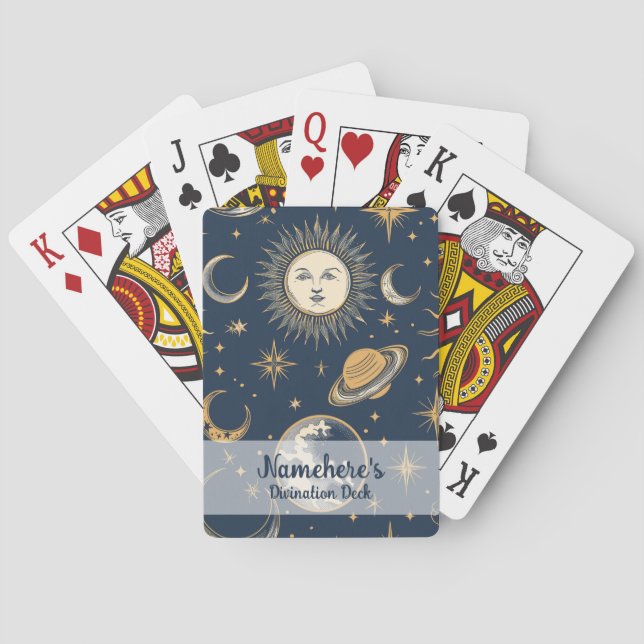 Baralho Crie Seu Próprio Celestial Dourado Azul Branco (Verso)