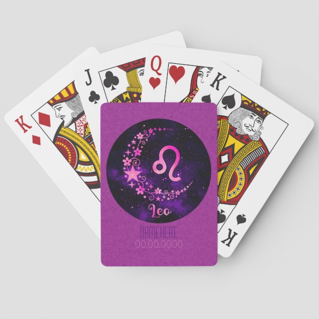 Baralho Crie seu próprio Leo Zodiac Celestial Roxo (Verso)