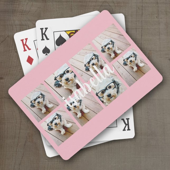 Baralho Crie Seu Próprio Nome Personalizado Colagem de Fot (Personalized Playing Cards)