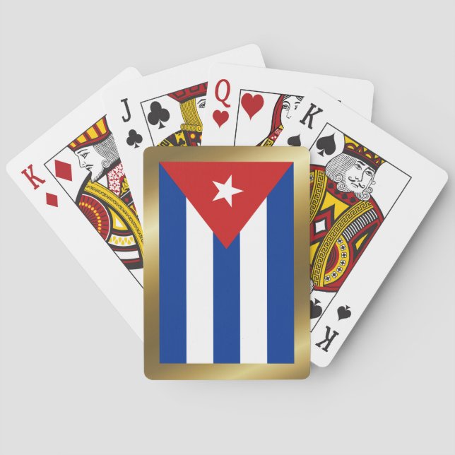 Baralho Cuba Flag Tocando Cartões (Verso)