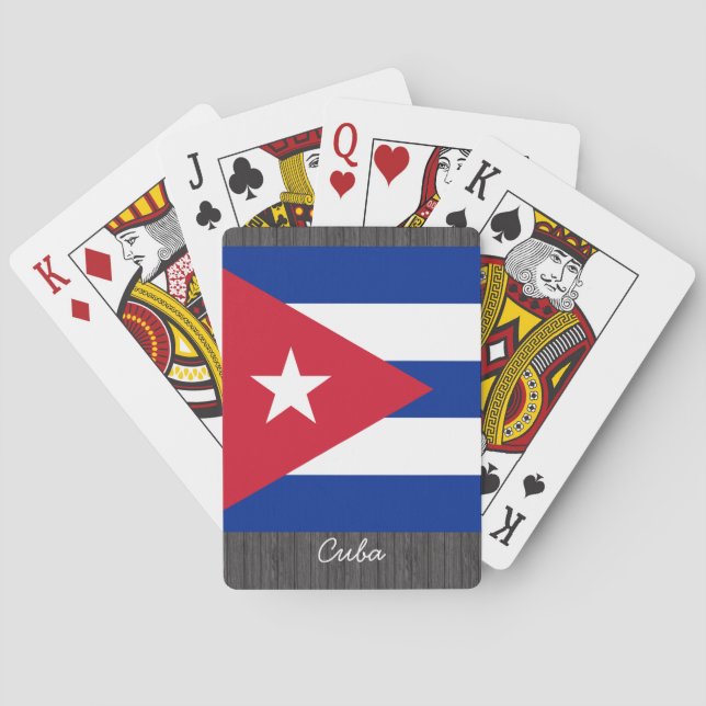 Baralho Cuba Flag Tocando Cartões (Verso)