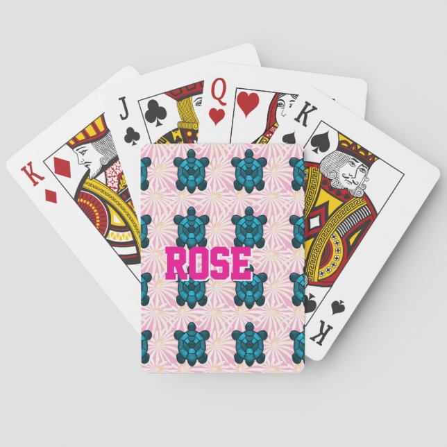 Baralho Custom Tropical Turtle Floral Pattern Seamless  (Verso)